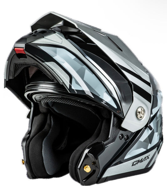 GMAX MD-74 Striker Silver/Blue Metallic Dual Sport Modular Helmet
