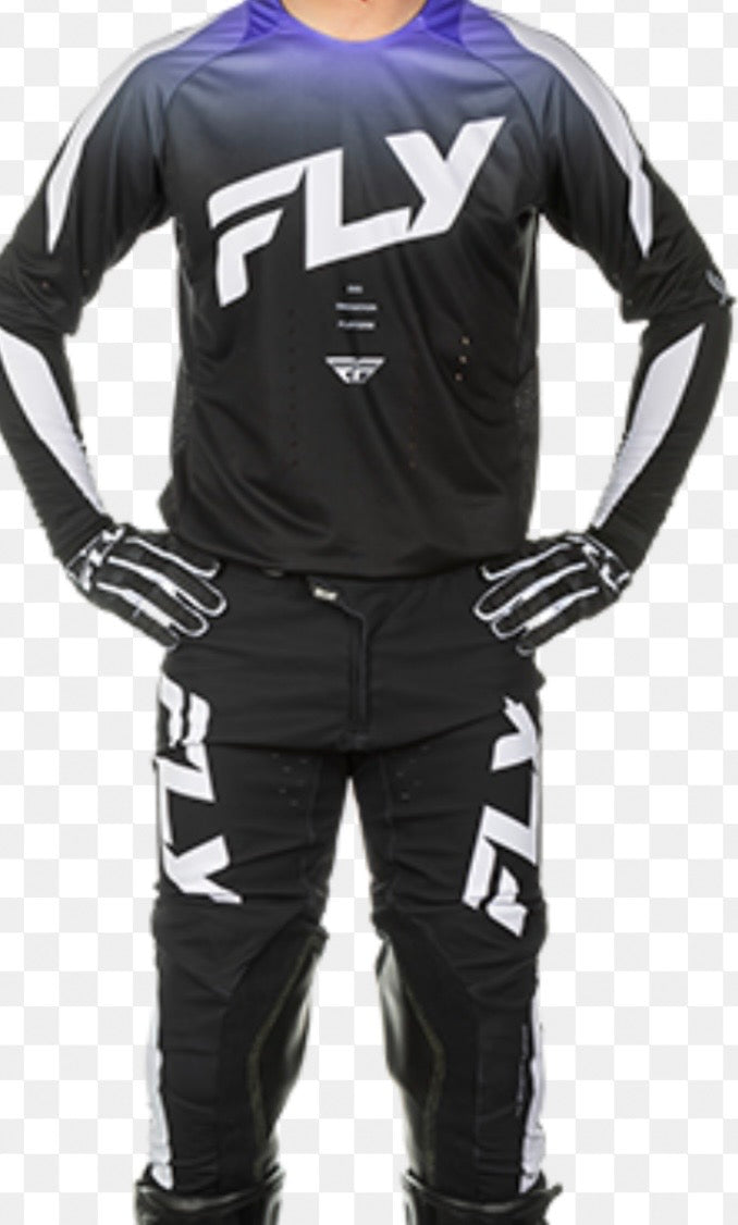 Fly Racing Evolution DST Pants & Jersey Black/White/Purple