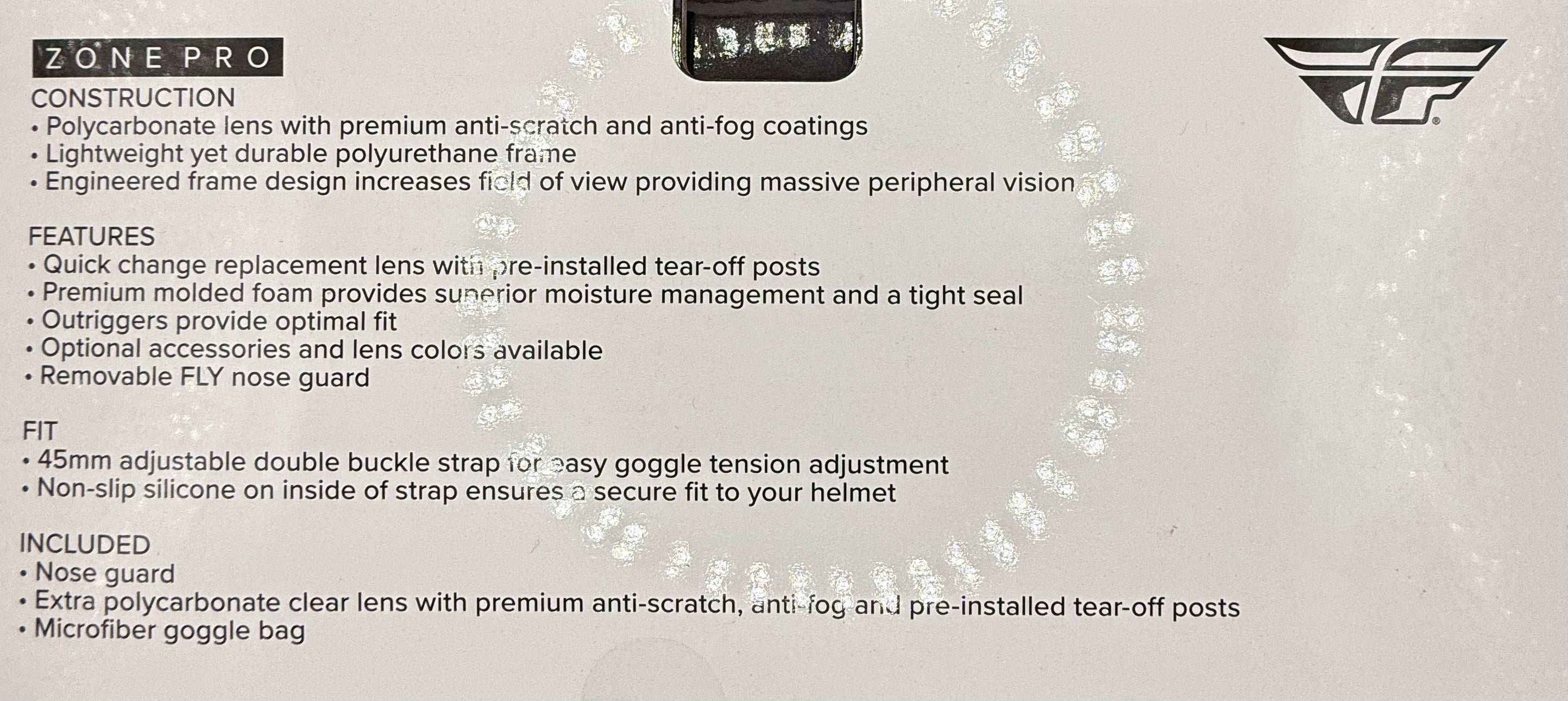 Fly Racing Zone Pro MX Goggles – Gray