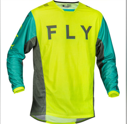Fly Racing Kinetic Wave Jersey Yellow Fluo/Teal