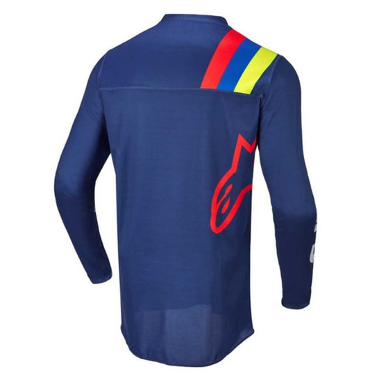 Alpinestars Racer Compass Jersey Navy/Red/Yellow Fluo – Size XL