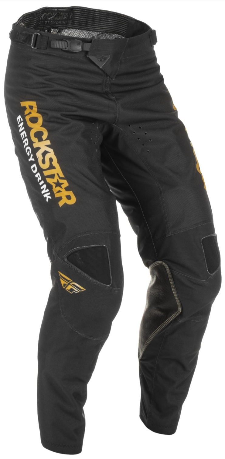 Fly Racing Kinetic Rockstar Energy Set Jersey XL + Pants 36 White/Black/Gold