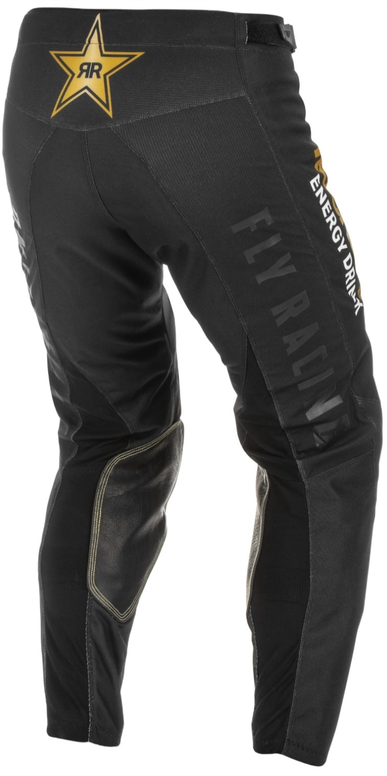 Fly Racing Kinetic Rockstar Energy Set Jersey XL + Pants 36 White/Black/Gold