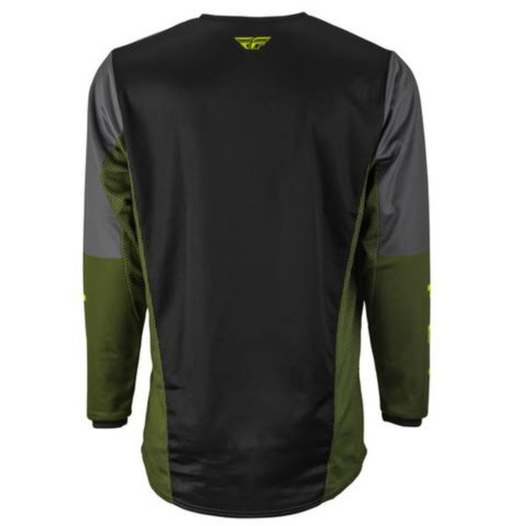 Fly Racing Kinetic Straight Set Jersey S + Pants 32 Black/Olive/Yellow Fluo