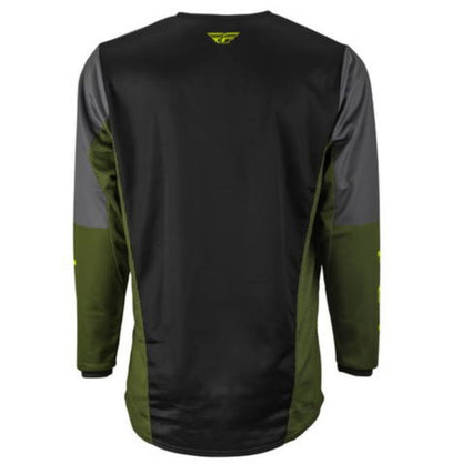 Fly Racing Kinetic Straight Set Jersey S + Pants 32 Black/Olive/Yellow Fluo