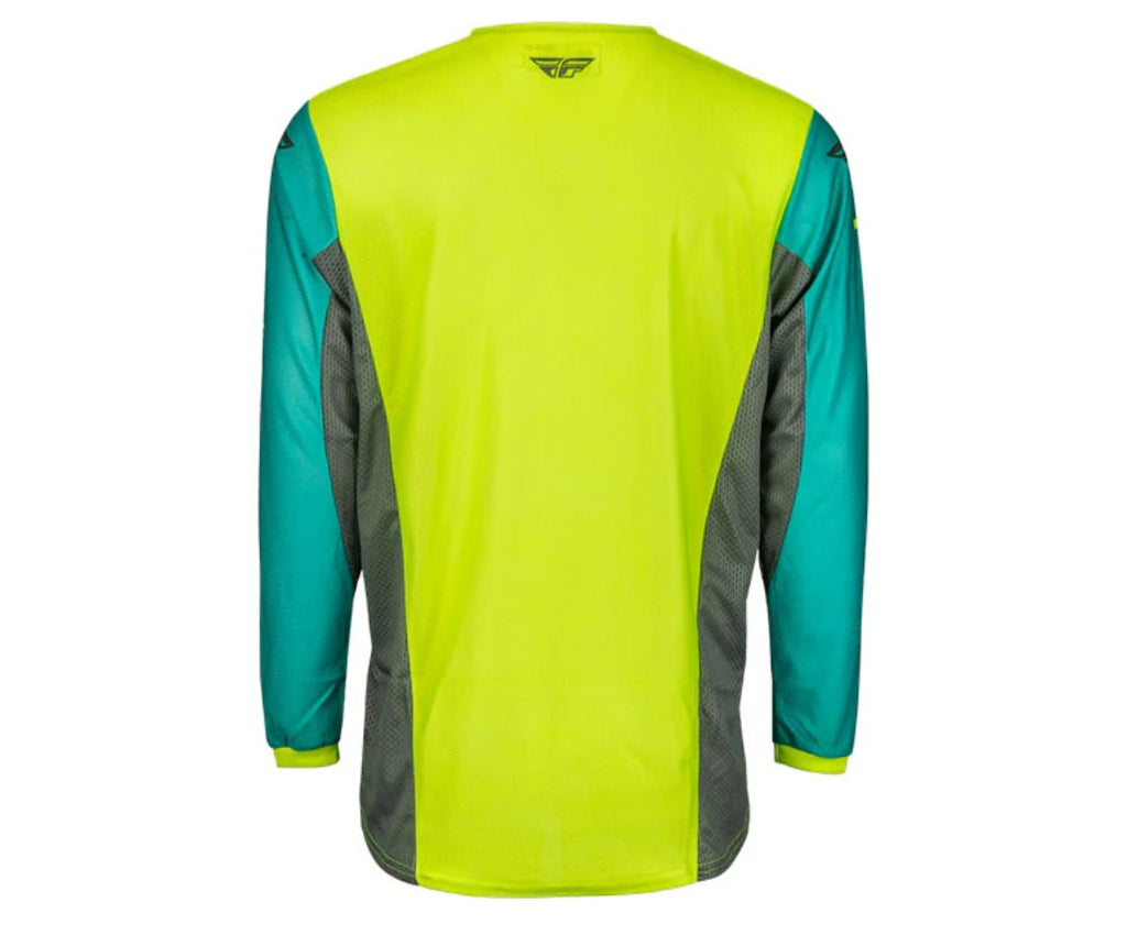 Fly Racing Kinetic Wave Jersey Yellow Fluo/Teal – Size M
