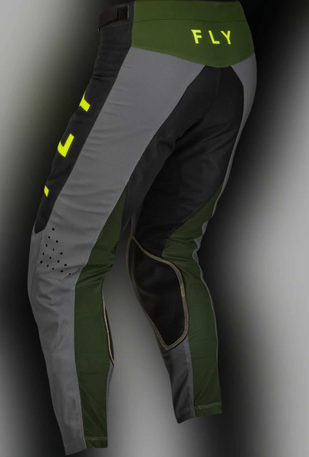 Fly Racing Kinetic Straight Set Jersey S + Pants 32 Black/Olive/Yellow Fluo